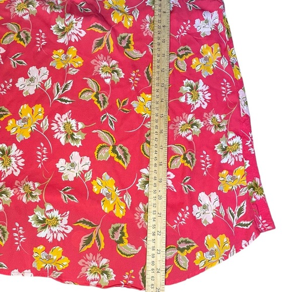 Loft Red Tropical Floral Pom Pom Tank Size M - Picture 7 of 7